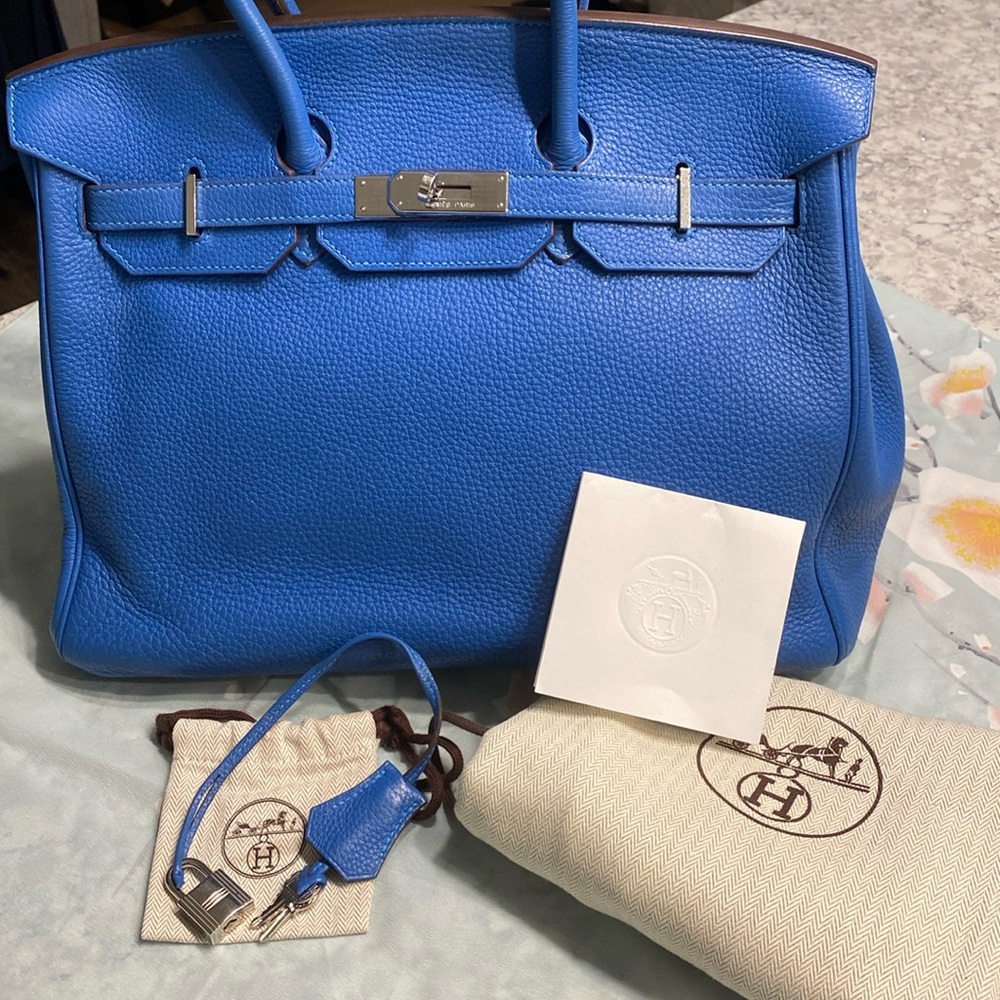 HERMES Birkin 35 Handbag With COA, Lock/Keys, Hermes Dustbag and bag Raincoat - Picture 2 of 16